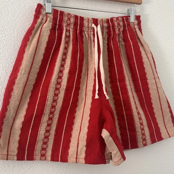 Graziano and Gutierrez Red And Tan Shorts Cotton RARE Small/Medium/Large Woven - Picture 5 of 12